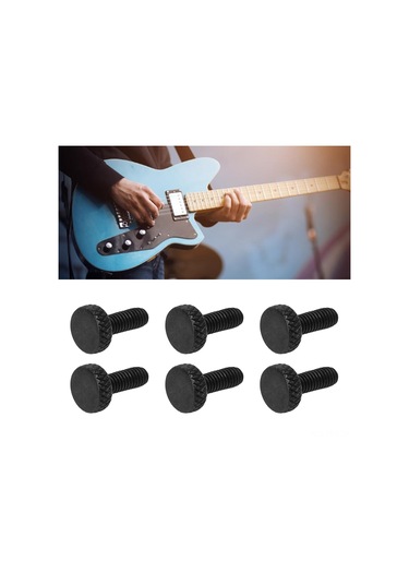 Hfambition Elektro Gitar Tremoço Köprüsü Telleri Kilitleme Vida, M4 Ipi, 6 Adet Siyah, Dayanıklı Demir, Uyumlu Ve Kolay Kurulum