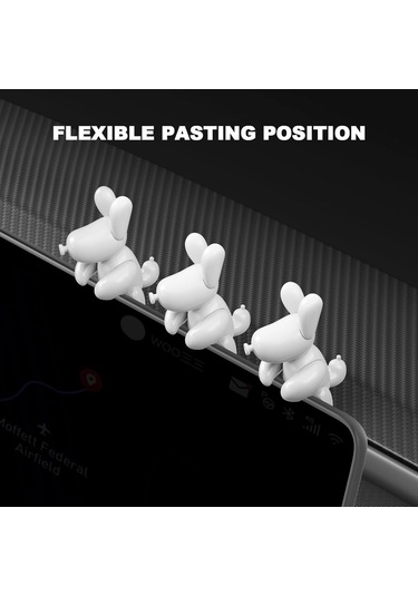 Skycity Tesla Model Y/3 İçin Orta Kontrol Ekranı Küçük Köpek Figürü - Beyaz, 1 Adet