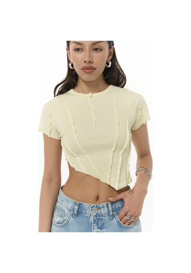 Norris Asimetrik Sarı Crop Sarı