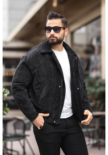 Unisex Yeni Sezon Kapitone Dolgulu Oversize Vintage Siyah Kadife