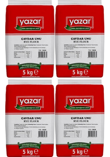 Yazar Çavdar Unu 5 Kg x 4 Paket