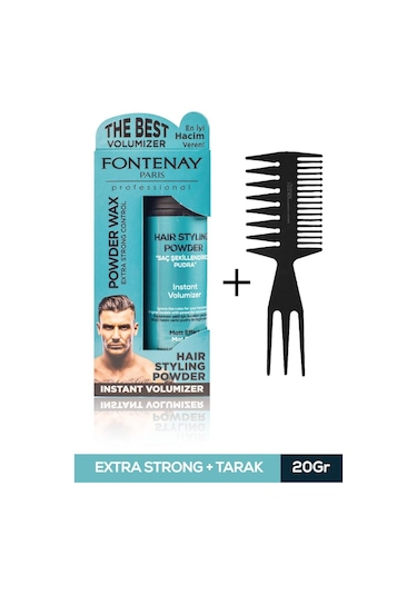 Fontenay Saç Şekillendirici Pudra Toz Wax Mat Effect Mavı 20gr + Şekil Tarağı 2'li Set