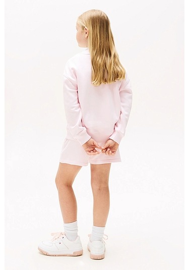 Kız Çocuk Yazı Baskılı Sweatshirt - Pembe Light Pink