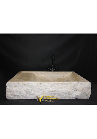 Traverten Sabunluklu Patlatma Lavabo