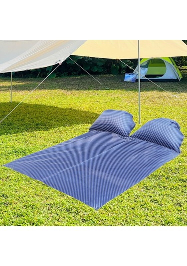 Homyl Baş Destekli Piknik Örtüsü Çim Yürüyüşü İçin Donanma 145x210cm Çok Renkli