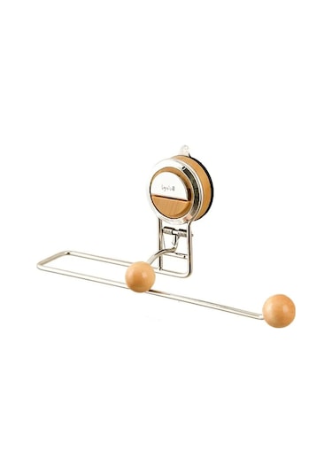 Ximistore9 Kahverengi Paslanmaz Çelik Raylı Raf - 29.8x9.3x13.9 Cm Boyutlu Duvar Rakımı Ahşap Rengi