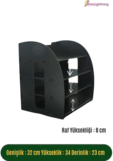 Masa Düzenleyici Organizer Evrak Rafı Masaüstü Organizer Model 6 - Siyah
