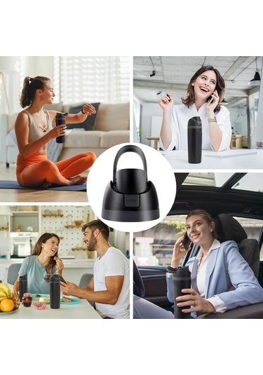 Geeroyoo Sıcak/soğuk İçecekler İçin防漏 Pp Materyal Su Bardakı Değişim Kapak 16/24/32/40 Oz Uyumlu, Tek Tuş Açılış, Siyah Siyah