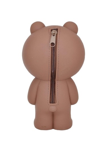 Sevimli 3 Boyutlu Ayı Şeklinde Silikondan Yapılmış Kalemlik Ve Okul Malzemeleri Saklama Kutusu - Pratik Ve Şık Tasarım Kahverengi