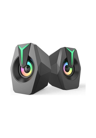 Rgb Led Bilgisayar Hoparlörü Usb Powered 3.5mm Stereo Ses Pc, Mp3 Çalar, Dizüstü Bilgisayar, Akıllı Telefon Için Masaüstü Hoparlörler K8