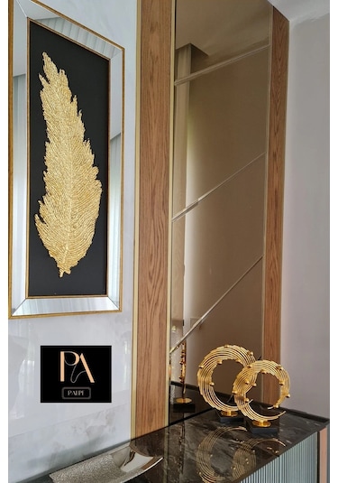 Gold 2'li Ofis Metal Aksesuar Biblo Ev Salon Dekorasyon Obje