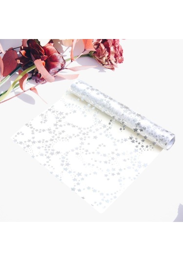 Homyl Yılbaşı Masa Örtüsü Rulo Tatil Partisi Hediyeleri Gümüş 28cmx5y