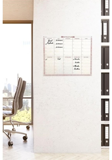 Büro Ev Ofis İçin 40x50cm Manyetik Yapışır Yazılır Kalemli Şeffaf Haftalık Duvar Planı Diğer