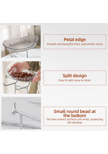 Xindoker Gri Akrilik Ve Demir 2 Katlı Mutfak Sepeti - Mevsim Meyveleri, Atıştırmalıklar Ve Tatlılar İçin Konforlu Sergi Rafı Gri