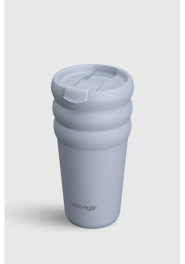 Stevig 3 Bubble Two-cap Straw Tumbler Çelik Termos 600 Ml Zen Blue St-246 Mavi