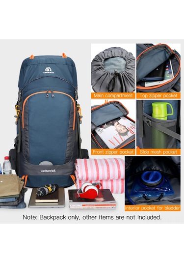 Ranyeek 65l Su Gezisi Sırt Çantası - Nefes Alabilir, Su Geçirmez Ve Dayanıklı - Kamp & Dağcılık İçin Siyah