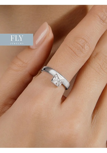 Fly Jewelry 925 Ayar Gümüş Zirkon Taşlı Yüzük 417607849 Gri