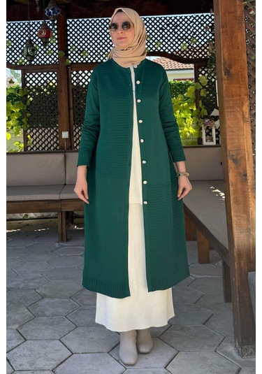 Manolya Zümrüt Triko Hırka Çok Renkli