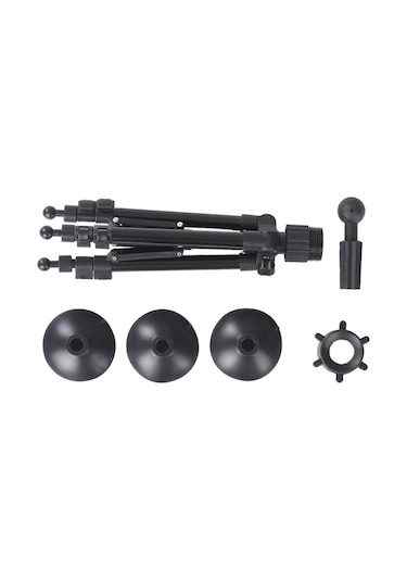 Leezsing "3 Emişli Ayarlanabilir Saç Modeli Standı - Hafif Ve Sağlam Alüminyum" Siyah