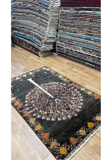 El Dokuma Afghan Halısı Siyah