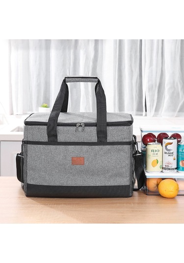 Yifomall 33l Gri Dışarıda Kullanıma Uygun Isıtma-soğutma Çantası, Su Geçirmez Oxford Kumaşı, Leakproof Tasarım, Çift Açılabilir Reşet, Günlük Yemek Ve Piknik İçin Uygun Çok Renkli