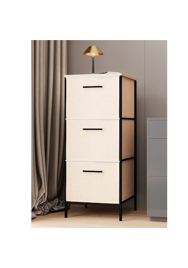 3 Çekmeceli Çok Amaçlı Dolap Büyük Boy Komodin Sehpa Çam 1619