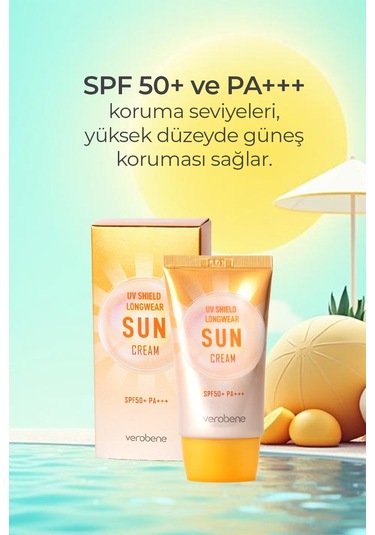 Verobene UV Shield Longwear Sun Güneş Kremi SPF50 40 ML