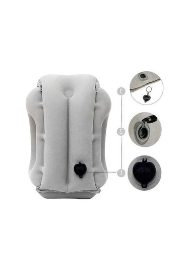 Pazly Gri Seyahat Uyku Tulumu, Taşınabilir Boyun Yastığı, Uçak-tren-otobüs İçin Kolay Uyku Kolay Şişirilir Gri