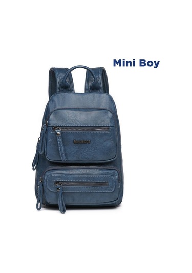 Mini Boy Yıkama Deri Kadın Sırt Çantası 21-k Barcelona 1929 Lacivert