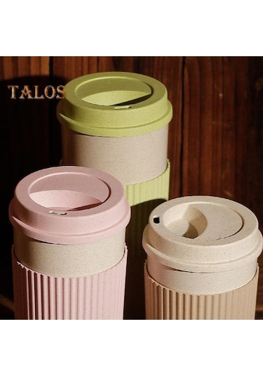 Yeşil 350 Ml/450 Ml/550 Ml Kahve Kupa Sızdırmaz Anti-haşlanma Dayanıklı Mükemmel Çok Amaçlı İçecek Kahve Su Kapaklı Bardak Okul İçin 350 Ml