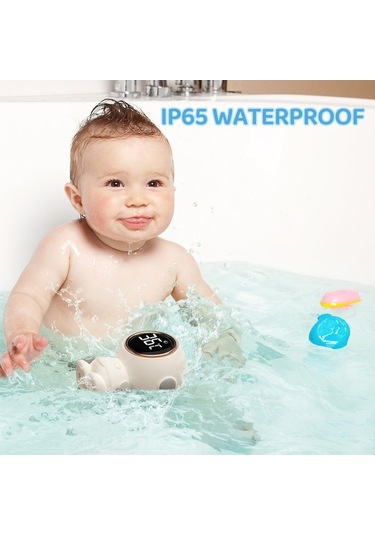 Fortunelane Bebek Banyo Termometresi Uzaylı Fig. - 0-99 C, 3 Renk Led, Ip65 Su Geçirmez, Canlı Sıcaklık İzleme, Dijital Termomet Beyaz