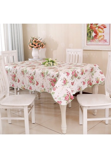 Peva Yağ Ve Suya Dayanıklı Sehpa Masa Örtüsü, Ebat: 135x135cm No.384 Çok Renkli Çok Renkli