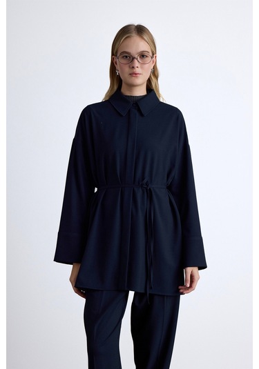 Geniş Yaka Tunik Lacivert Lacivert