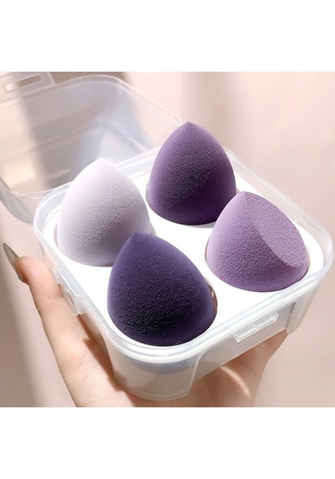 Wezone 4'lü Nemlendirici Püskürtmeli Makyaj Spongesi - Islak/kuru Kullanim - Fondöten, Bb Kremi Uygulama - 08 多肉葡萄