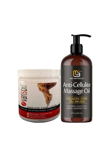 Varison 200 Ml Varislere Son Kremi + Anti-cellulite Selülitlere Son Selülitlere Karşı 240 Ml Masaj Yağı