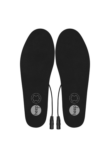 Elektrikli Taşınabilir Kablolu 35-45 Numara Deri Siyah Isıtıcılı Ayakkabı Tabanlığı Siyah