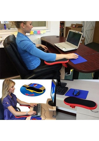 Pazly Universal Bilgisayar Standı Kol Destekli Mouse Pad Döndürülebilir El Destekli Bilek Desteği