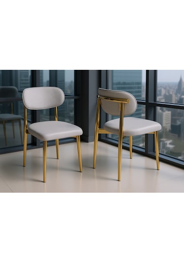 Sergama Tekli Gold Polo Sandalye Altın - Gri