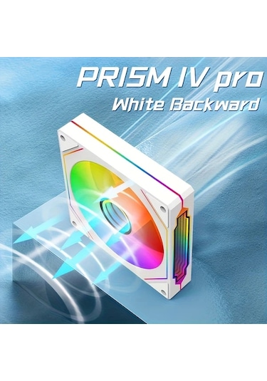 Dashanshop Prısm Iv Pro 120mm Beyaz Ters Yaprak Argb Pwm Kasa Fanı 1650rpm Senkronizasyon