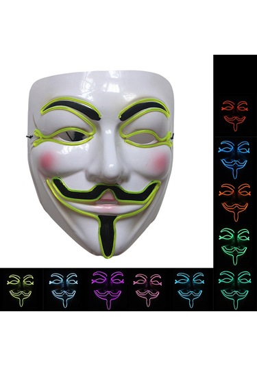 Wezone "led Işık Maskesi - 4 Modlu Renkli Parti Ve Korku Aksesuarı" Mavi