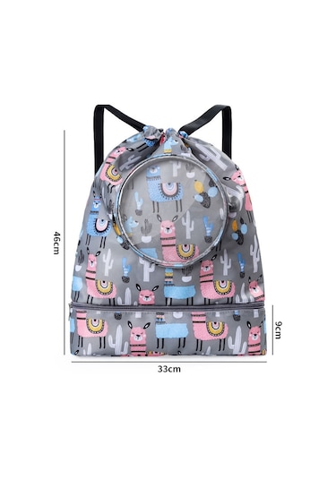 Islak Ve Kuru Ayırma Su Geçirmez Bağcıklı Omuz Plaj Yüzme Çantası Çocuklar İçin Gri L Çok Renkli