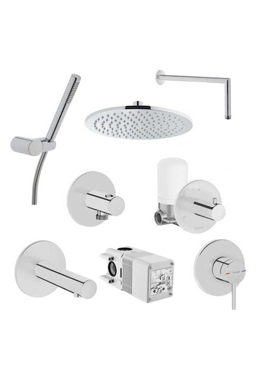 Vitra Origin Ankastre Duş Seti 8 Parça Krom