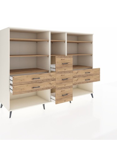 Kronos Dolap 8 Raflı 7 Çekmeceli 220x59x163 Aytaşı-çam Aytaşı-çam