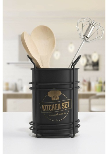 Periboia İtalyan Siyah Metal Kaşıklık Çok Renkli