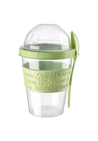 600 Ml Take'N Go Hazneli Kaşıklı Yoğurt Kabı