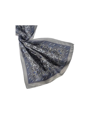 Enba Etnik Desenli Soft Pamuklu Şal 75x190 Cm Gümüş - Gri