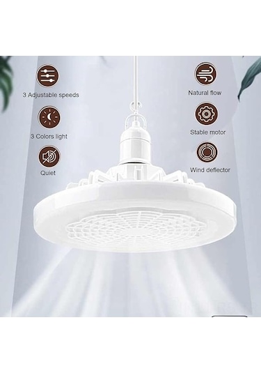 Ebitda Reedark E27 Akıllı Tavan Vantilatörü - Led, 3 Renk, Uzaktan Kumandalı, Sessiz, 230x230x110mm