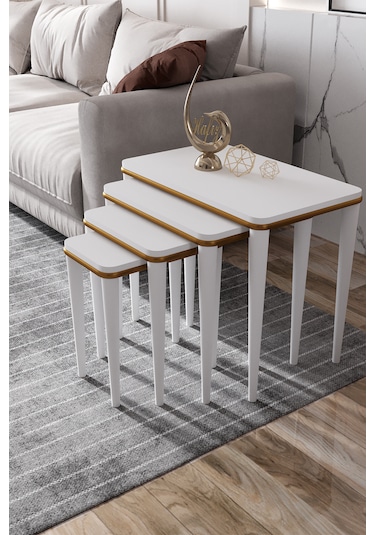 Hilal 4 Lü Mdf Lam Zigon Sehpa Takımı Ahşap