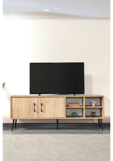 3608 Şile Metal Ayaklı Metal Kulplu 160 Cm Tv Ünitesi Safir Safir