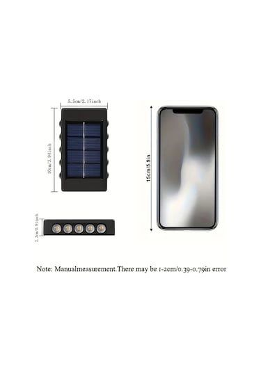 Xuweiwei 8 Adet Beyaz Işık 10 Led Güneş Duvar Lambası Dış Mekan Aydınlatma Dekoratif Bahçe Avlu Teras Beyaz Işık